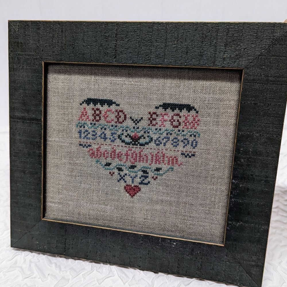 Hand-Stitched Embroidery ABC Heart